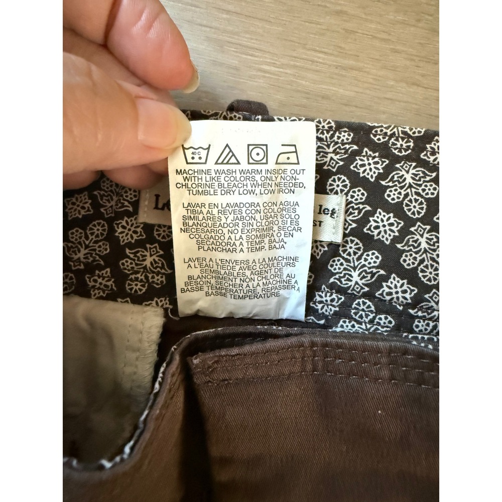 Lee Natural Straight Leg Pants Dark Brown Chocolate 4‎ Petite 465942D Crop/Ankle - Picture 6 of 9